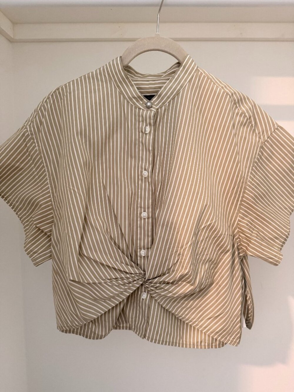 Rag & Bone Striped Twist-Front Cropped Shirt – Size 4